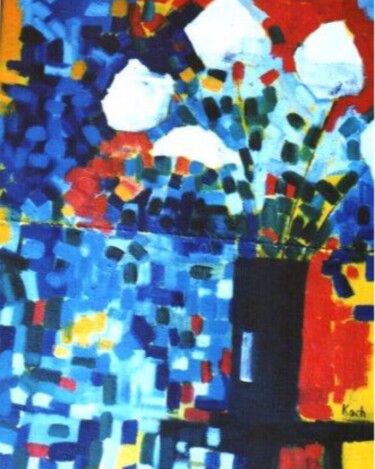 Painting titled "Blumen 1" by Gabriel Koch, Original Artwork, Oil
