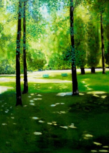 Malerei mit dem Titel "Hofgarten2" von Gabriel Koch, Original-Kunstwerk, Öl