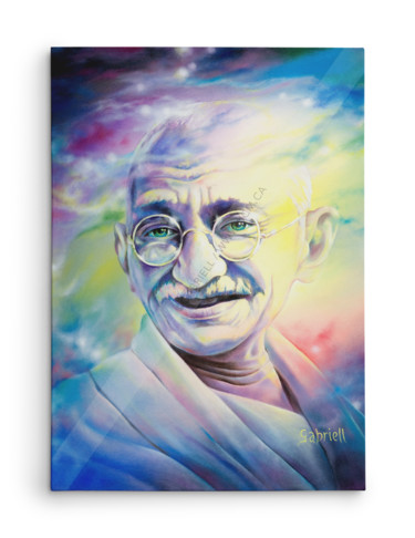 Pintura intitulada "GANDHI" por Gabriell, Obras de arte originais, Óleo