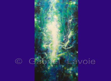 Painting titled "CONNEXION" by Gabriell, Original Artwork, Oil
