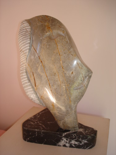 Sculpture titled "Bjour Mdame  Bjour…" by Gabriel Molet, Original Artwork, Stone