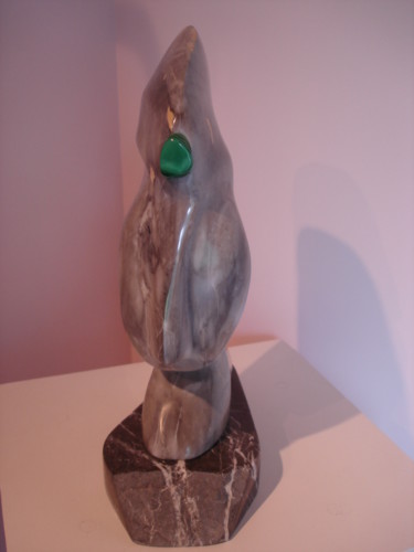 Sculpture titled "Malachite Man" by Gabriel Molet, Original Artwork, Stone