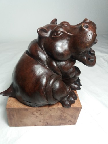 Sculpture intitulée "hippopotame" par Gaby, Œuvre d'art originale