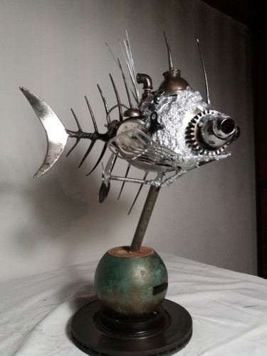Sculpture intitulée "poisson" par Gaby, Œuvre d'art originale, Métaux