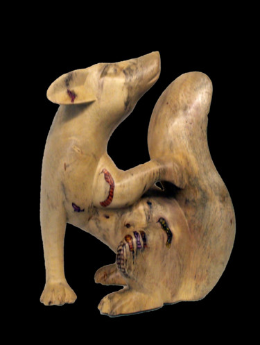 Escultura titulada "0002-Coyote" por Gabriel Sosa O., Obra de arte original, Madera