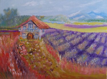 Pintura titulada "Provance lavender l…" por Gabriela Enso, Obra de arte original, Oleo