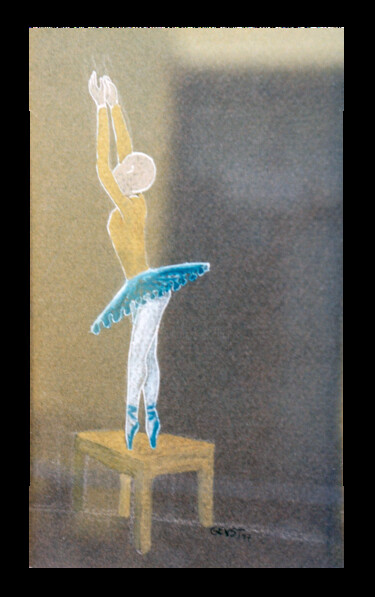Desenho intitulada "bailarina" por Gabriela Espinoza Vázquez -Gevst, Obras de arte originais, Pastel