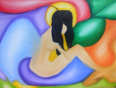 Pintura intitulada "Anjo" por Gabriela Galves, Obras de arte originais, Óleo