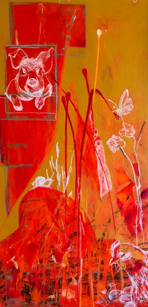 Картина под названием "The color of dawn" - Gabriela Meyermann, Подлинное произведение искусства, Акрил Установлен на Деревя…