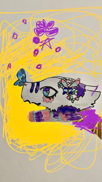 数字艺术 标题为“Butterfly dragon” 由Gabriela Meyermann, 原创艺术品, 2D数字工作