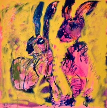 Pintura intitulada "Bunnies" por Gabriela Meyermann, Obras de arte originais, Acrílico