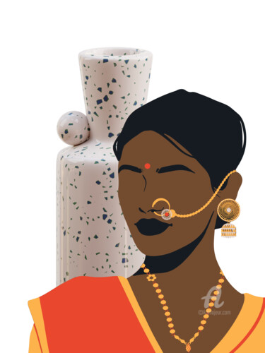 "Mulher Hinduísta 02" başlıklı Dijital Sanat Gabriela Radiante tarafından, Orijinal sanat, 2D Dijital Çalışma
