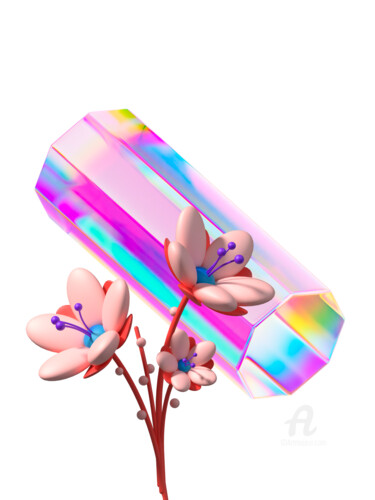 Digital Arts titled "Floral 3D" by Gabriela Radiante, Original Artwork, 3D Modeling