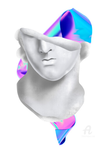 Digitale Kunst mit dem Titel "White Style 02" von Gabriela Radiante, Original-Kunstwerk, 3D Modellierung