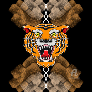 Digital Arts titled "O tigre" by Gabriela Radiante, Original Artwork, Digital Painting