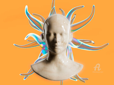 Цифровое искусство под названием "An Agaric Jellyfish" - Gabriela Radiante, Подлинное произведение искусства, Цифровая живоп…