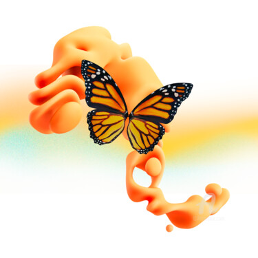 Digitale Kunst getiteld "The butterfly of So…" door Gabriela Radiante, Origineel Kunstwerk, 3D-modellering