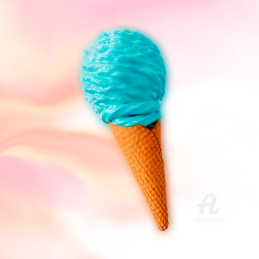 Arte digitale intitolato "The ice cream made…" da Gabriela Radiante, Opera d'arte originale, Modellazione 3D
