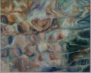 제목이 "Agua"인 미술작품 Gabriela Sandra Ruetsch로, 원작, 기름 나무 들것 프레임에 장착됨