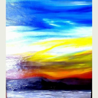 Painting titled "Atardecer" by Gabriela Crisso, Original Artwork, Oil