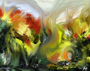 Arts numériques intitulée "folie de printemps" par Gabriela Simut, Œuvre d'art originale, Peinture numérique