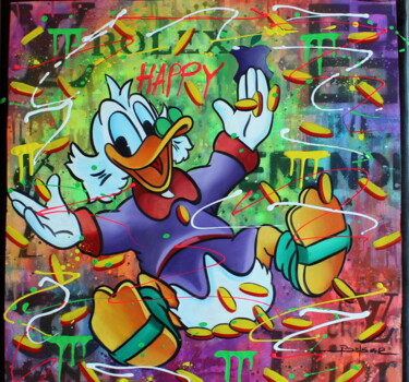 Painting titled "Happy day Duck" by Sagee, Original Artwork, Acrylic