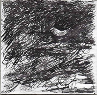 Dessin intitulée "Nuit 14     Lune da…" par Gabriel Du Rivau, Œuvre d'art originale, Autre