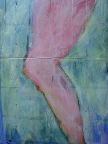 Peinture intitulée "Grande jambe rose,…" par Gabriel Du Rivau, Œuvre d'art originale, Huile