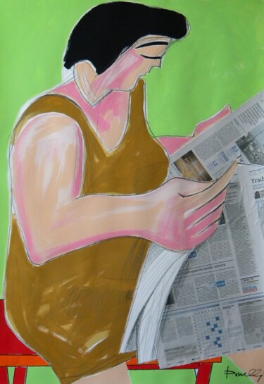 Painting titled "Lectura" by Gabriele Donelli, Original Artwork, Acrylic