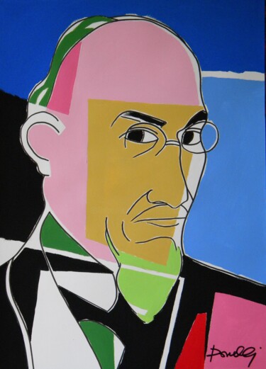 Painting titled "Portrait of Erik Sa…" by Gabriele Donelli, Original Artwork, Acrylic