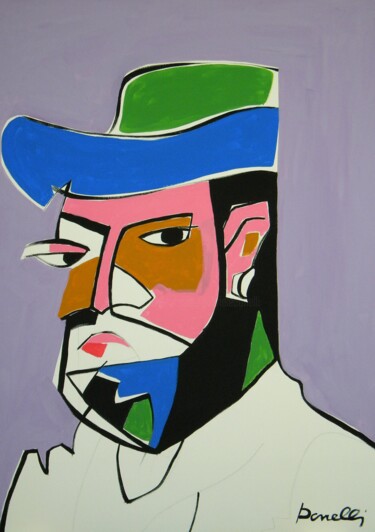 Painting titled "Portrait of Paul Cé…" by Gabriele Donelli, Original Artwork, Acrylic
