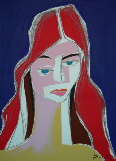 Painting titled "Portrait of Jeanne…" by Gabriele Donelli, Original Artwork, Acrylic