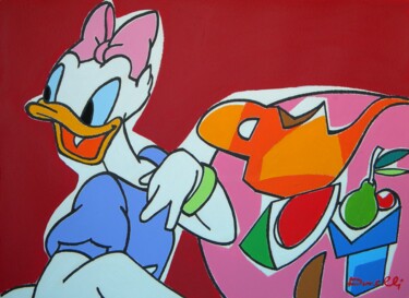 Pittura intitolato "Daisy Duck and stil…" da Gabriele Donelli, Opera d'arte originale, Acrilico