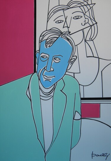 Schilderij getiteld "Portrait of Georges…" door Gabriele Donelli, Origineel Kunstwerk, Acryl