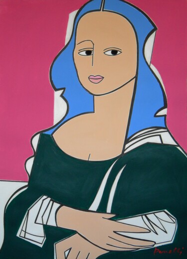 Картина под названием "Portret Mony Lisy" - Gabriele Donelli, Подлинное произведение искусства, Акрил
