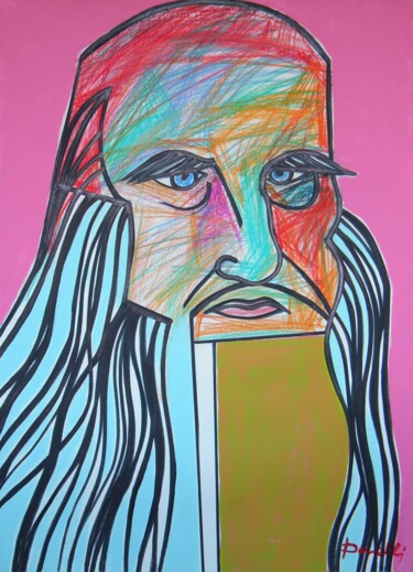 绘画 标题为“Portrait de Leonard…” 由Gabriele Donelli, 原创艺术品, 粉彩