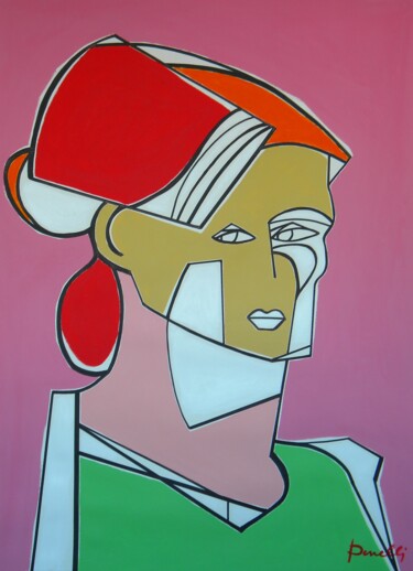 Painting titled "Potret Suzanne Vala…" by Gabriele Donelli, Original Artwork, Acrylic