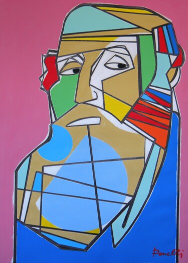 Schilderij getiteld "Portrait de Camille…" door Gabriele Donelli, Origineel Kunstwerk, Acryl