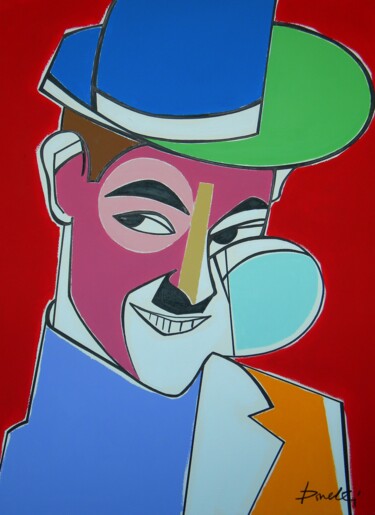 Painting titled "Charlie Chaplin" by Gabriele Donelli, Original Artwork, Acrylic