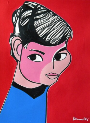 Painting titled "Audrey Hepburn" by Gabriele Donelli, Original Artwork, Acrylic