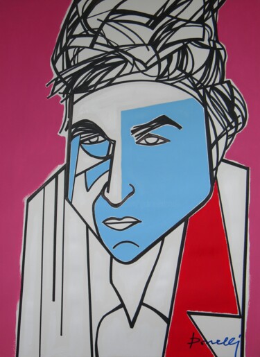 Painting titled "Bob Dylan" by Gabriele Donelli, Original Artwork, Acrylic