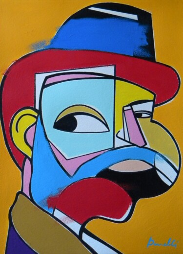 Painting titled "Paul Cézanne" by Gabriele Donelli, Original Artwork, Acrylic