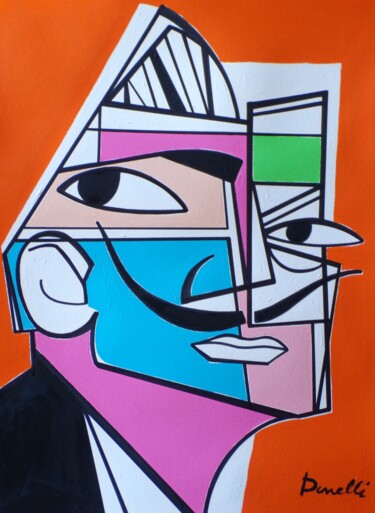 Painting titled "Portrait of Salvado…" by Gabriele Donelli, Original Artwork, Acrylic