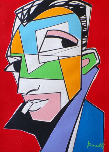 Schilderij getiteld "Albert Camus" door Gabriele Donelli, Origineel Kunstwerk, Acryl