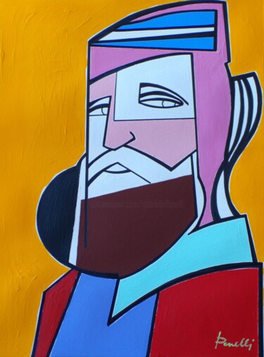 Painting titled "Giuseppe Garibaldi" by Gabriele Donelli, Original Artwork, Acrylic