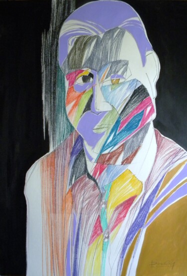 Malerei mit dem Titel "Portrait de Francis…" von Gabriele Donelli, Original-Kunstwerk, Acryl