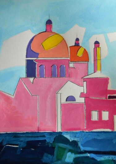Painting titled "S.Maria della Salut…" by Gabriele Donelli, Original Artwork, Acrylic