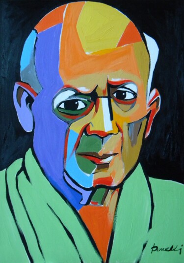 Schilderij getiteld "Portretul lui Pablo…" door Gabriele Donelli, Origineel Kunstwerk, Acryl