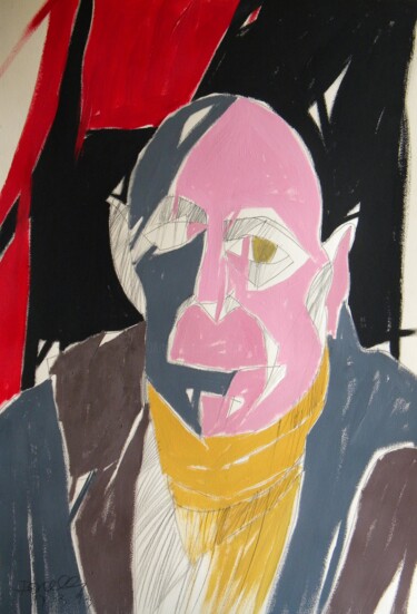 Schilderij getiteld "Portrait of Jean Du…" door Gabriele Donelli, Origineel Kunstwerk, Acryl