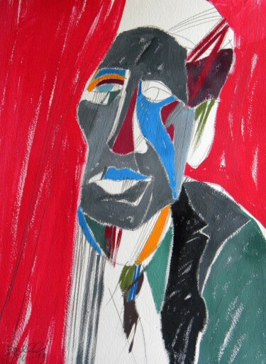 Schilderij getiteld "Portrait of Alberto…" door Gabriele Donelli, Origineel Kunstwerk, Acryl